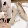 Женские туфли на высоком каблуке, тонкий каблук, остроносые женские туфли, новинка весны и лета 2025 года, свадебные туфли с темпераментом, с высоким чувством, легкая роскошь, модные одинарные туфли