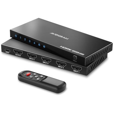 HDMI-коммутатор 4K AVIDGRAM HDMI-селектор 4 входа 1 HDMI-коммутатор 4 порта HDMI-коммутатор с ИК-пультом дистанционного управления HDCP HDR10 3D 18 Гбит/с для Xbox PS4 HDTV