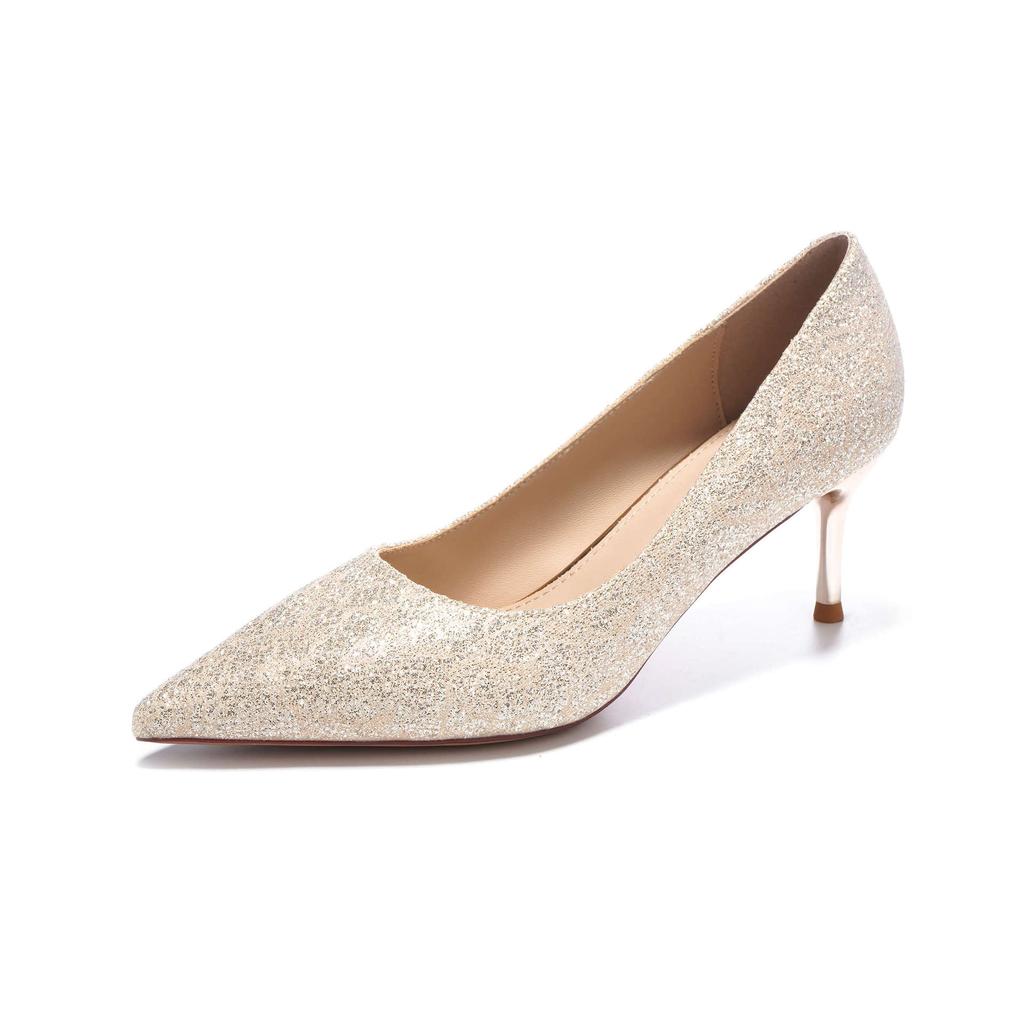 Блестящие туфли на высоком каблуке женские туфли на тонком каблуке с неглубоким горлом одинарные туфли из микрофибры свадебные туфли платье темперамент продвинутый смысл