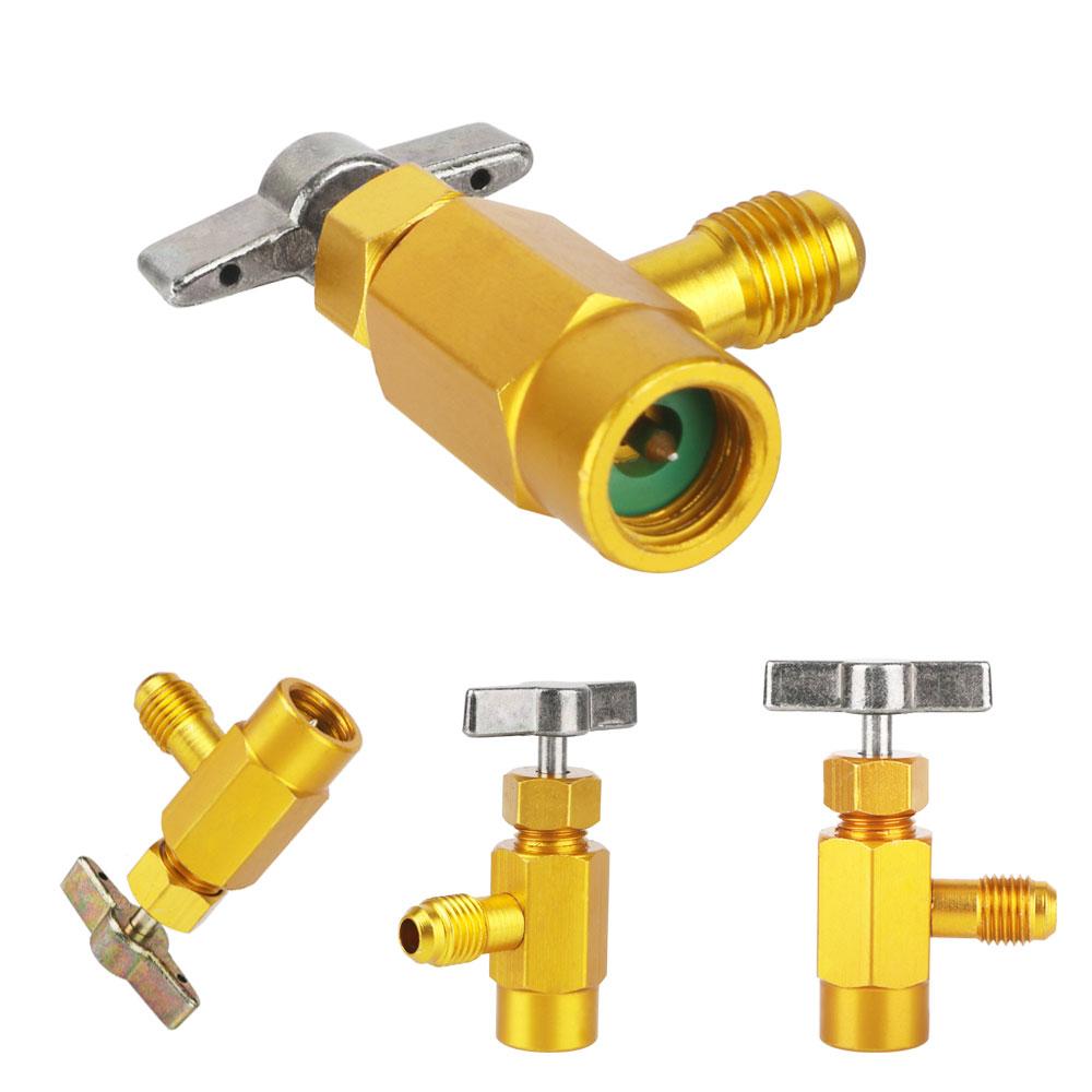 Клапан открывания крана 1/4 резьбовой адаптер R-134a хладагент 1/2 ACME может раздаточная бутылка автомобильные аксессуары автомобильный кондиционер авто
