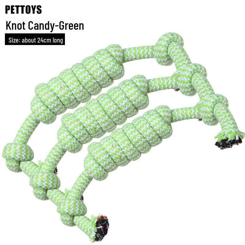 Interactive Two-Color Braided Knot Dog Toy for Teeth Grinding - Ideal for French Bulldogs, Bichons & Corgis