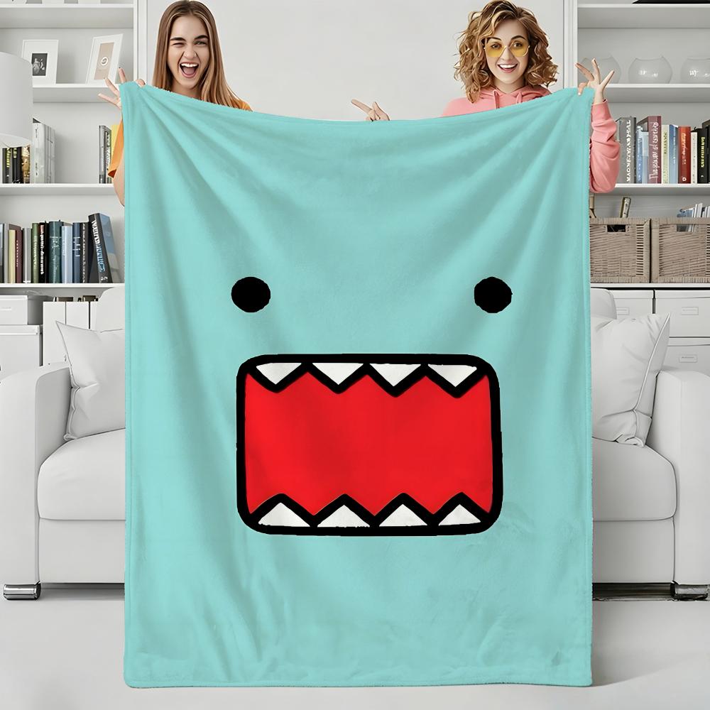 Character D-Domo-kuns Throw Flannel Blanket Perfect for Sofa Office Bed Travel Sleep Read Relax Camping four season use