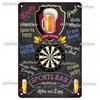 MyPlate Darts 180 Металлическая табличка Пивной бар Винтажная табличка Магазин Жестяная табличка Тарелка Настенный декор Для бара Клуба Художественная картина Постер Подарок