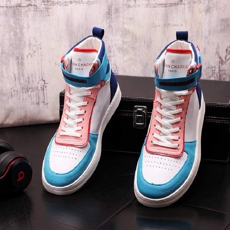 Модная яркая обувь с высоким верхом мужские новые осенние модные короткие ботинки вся повседневная обувь обувь для скейтборда с высоким верхом