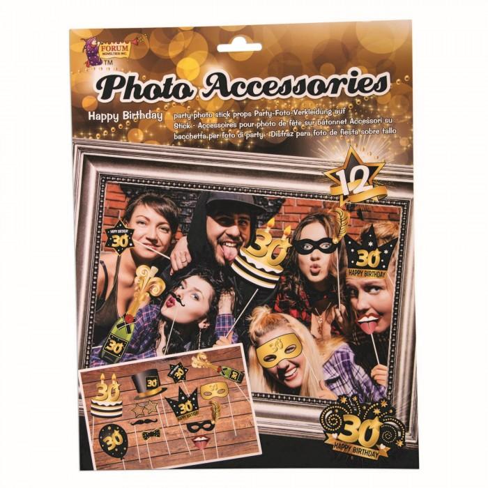 Bristol Novelty 30th Birthday 12 Piece Stick Prop Set
