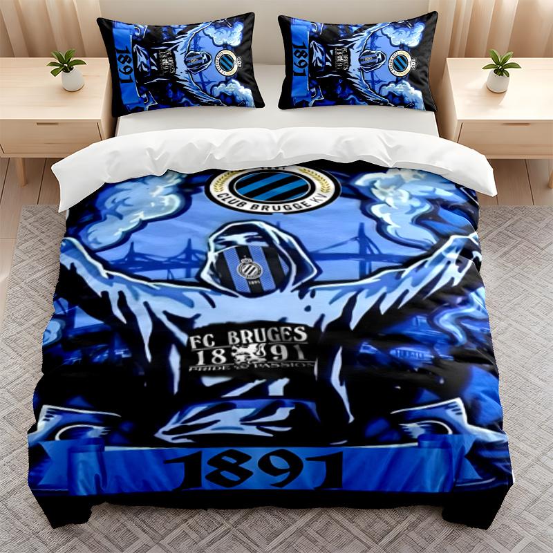 Club Brugge KV 3PC Bedding Set Print Duvet Cover with Two Pillowcases Home Bedroom Decoration festival gift
