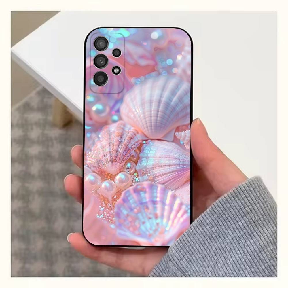Потрясающий розовый чехол-ракушка для Samsung S21, S9, S22, S25, S20, S10, Plus, Ultra, S24, S23, FE, Lite, Мягкий силикон, Черный