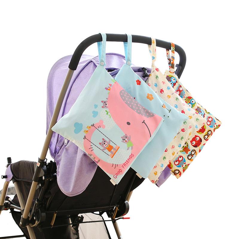 Waterproof Baby Diaper Bag for Stroller - Hangable Storage & Wash Bag