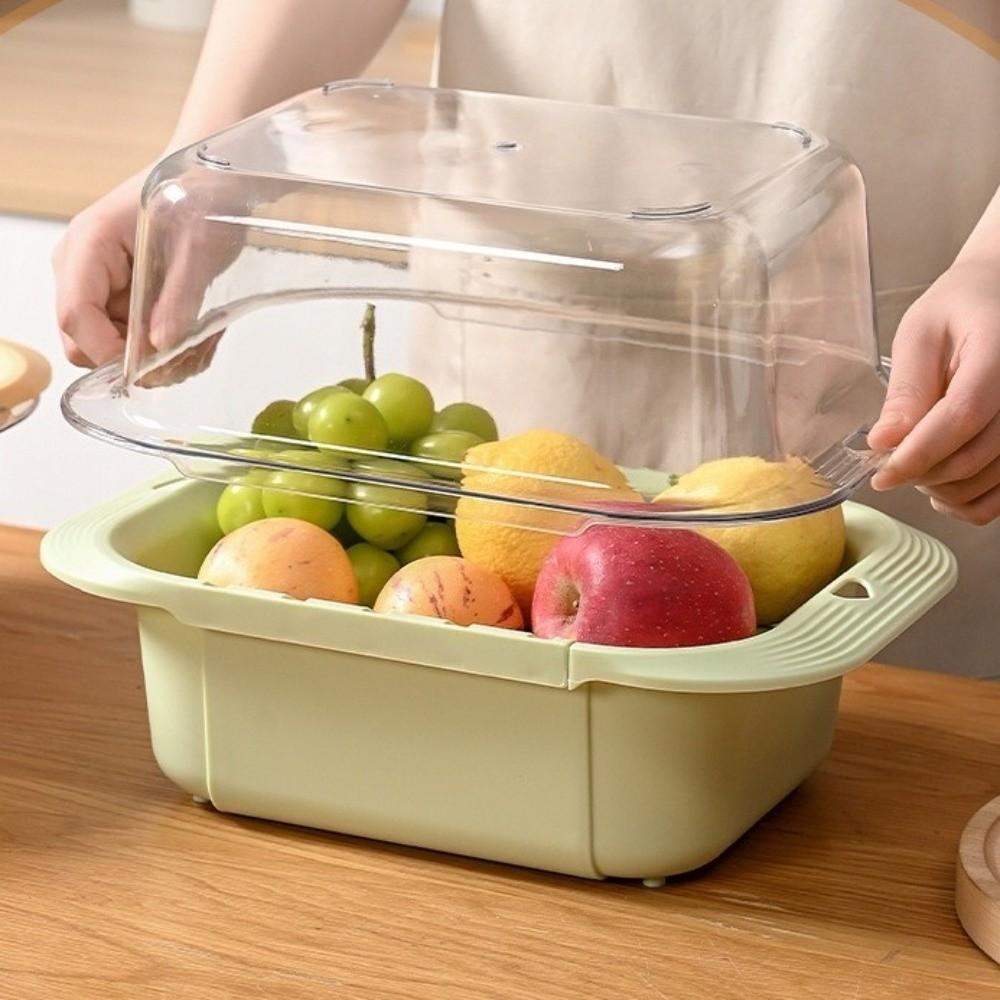 Retractable Fruits Cleaning Basket Large Capacity Vegetable Washing Basin Vegetable Washing