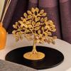 Pure Brass Kalpavriksha Tree Showpiece (7.5Inch,) - Good Luck Home Decor with Antique Polish for Living Room Table Decoration