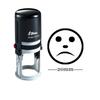 SAD SMILY Round Self Inking Rubber Stamp Shiny Mini Round Stamper 20mm Teachers