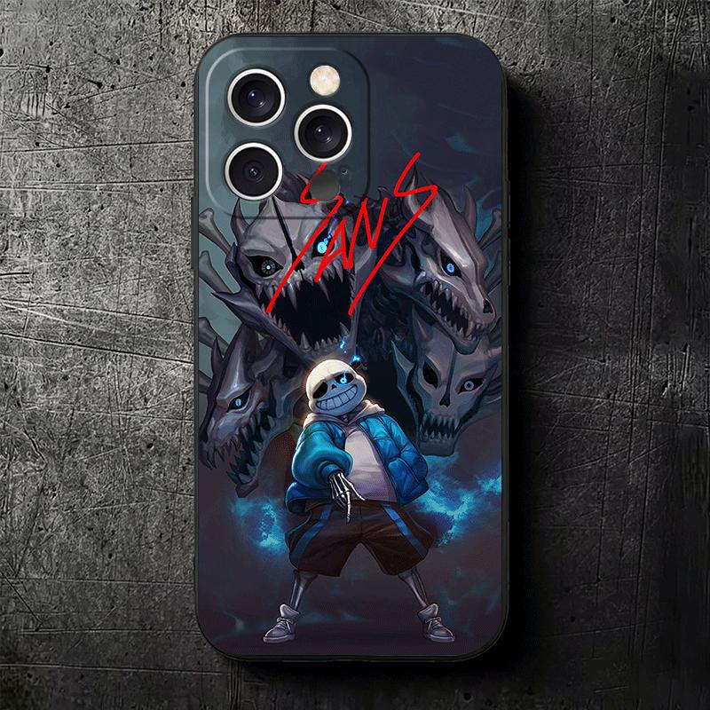 Мягкий чехол для телефона U-Undertale S-Sans для iPhone 16 16E 17 Air 15 Pro Max 14 Plus 13 Mini 11 12 7 Черный Чехол Задняя Панель