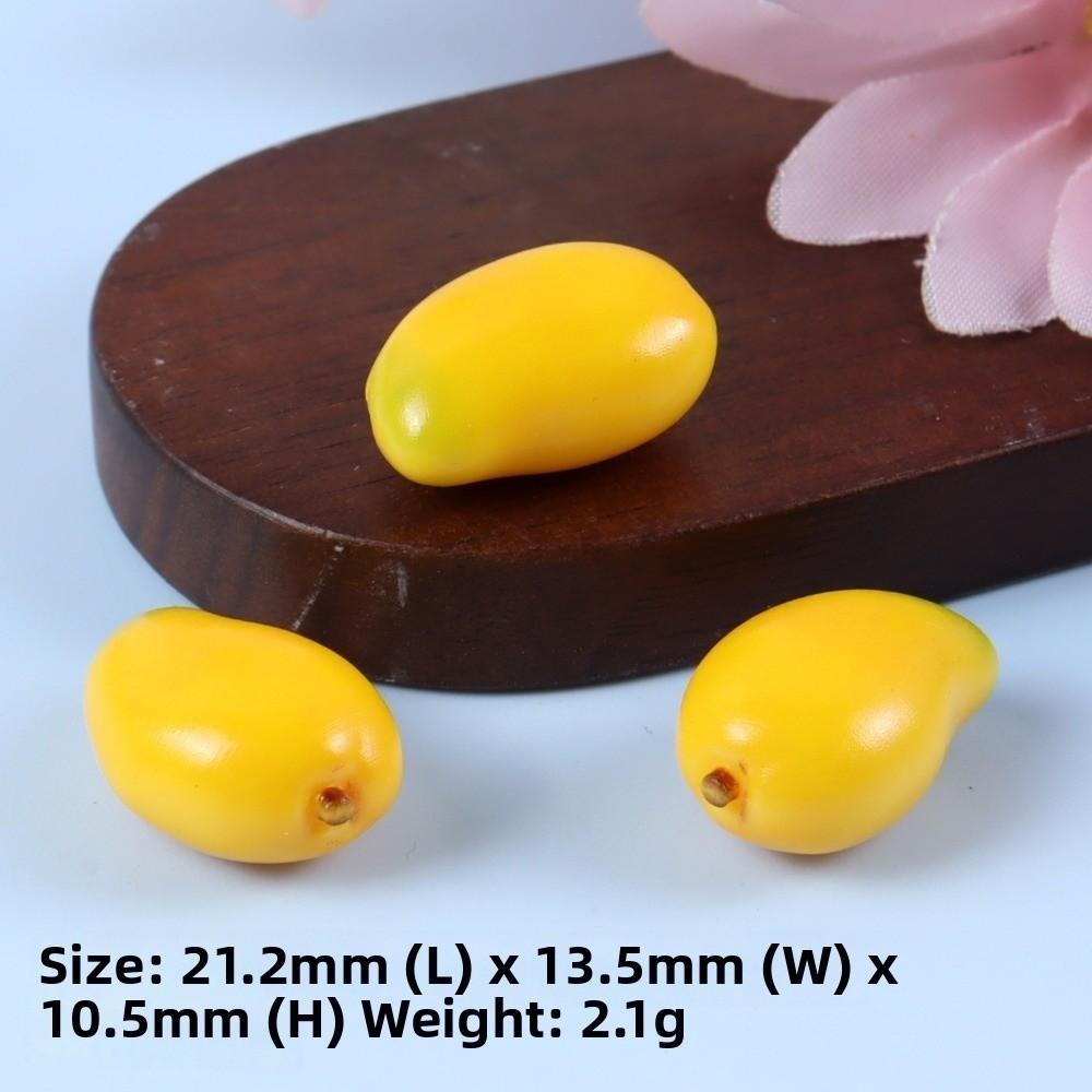 10pcs Mango Pear Miniature Food Toy Resin Home Decoration Item Cute 3D Fruit Model Dollhouse Craft