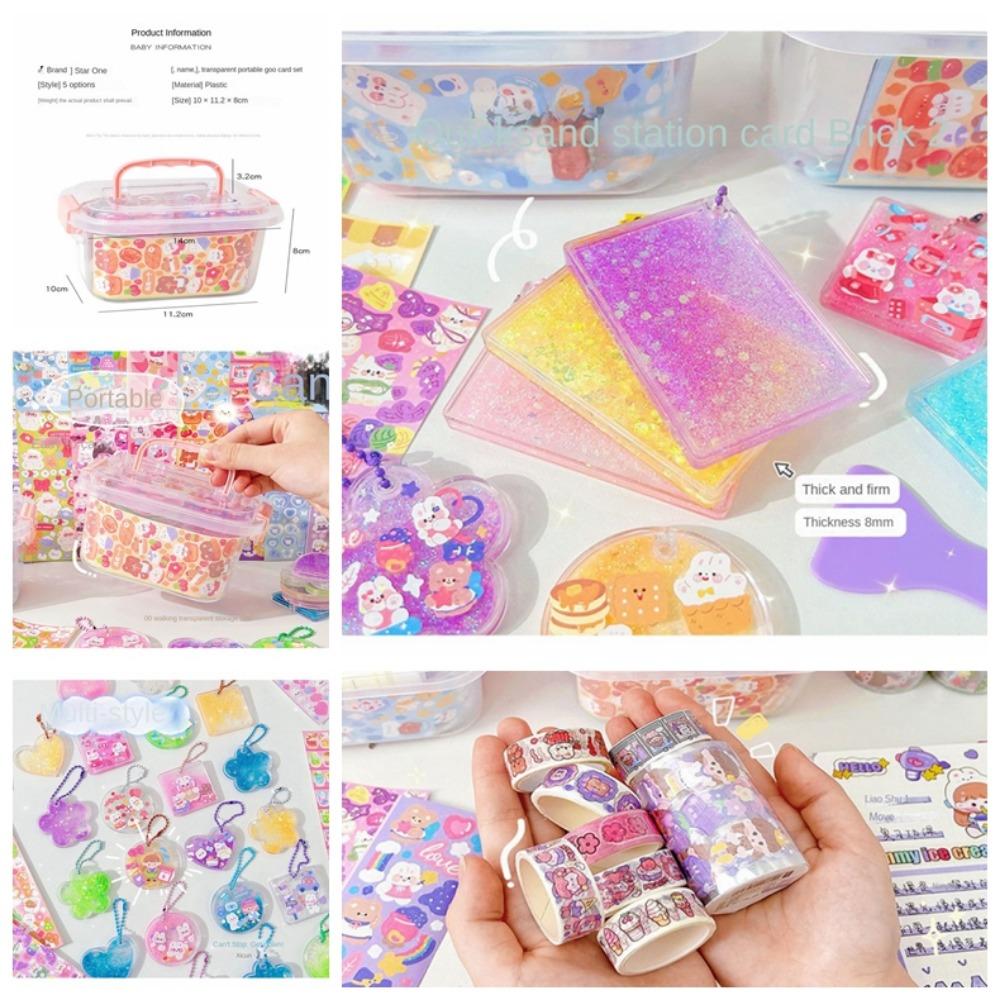 Cartoon Sticker DIY Keychain Making Kit Acrylic Gooka Stickers Set Notebook Decoration