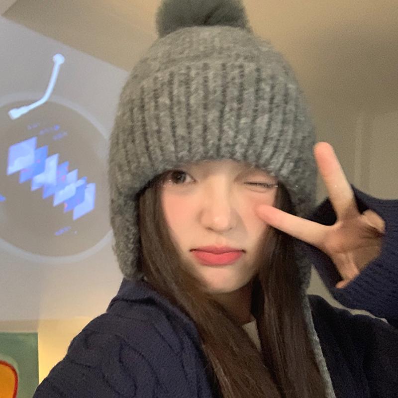 Women'S Knitted Hat Autumn And Winter Warm Earmuffs Korean Style Hat