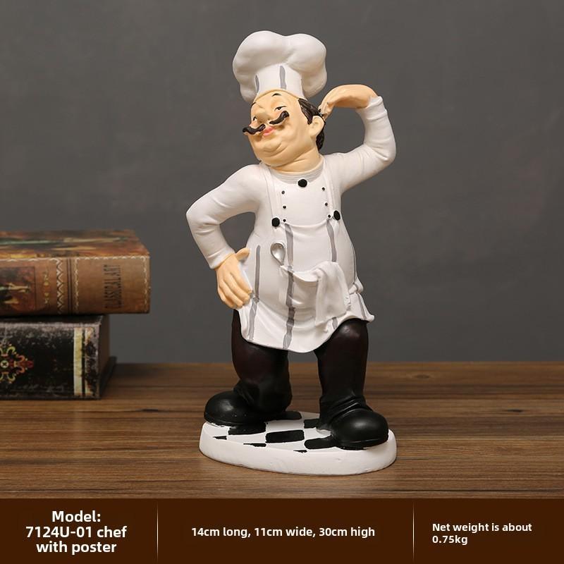 Смола Фигурка Шеф-повара в Европейском Стиле Для Домашнего Декора, Украшение для Торговой Точки, Кофейного Столика