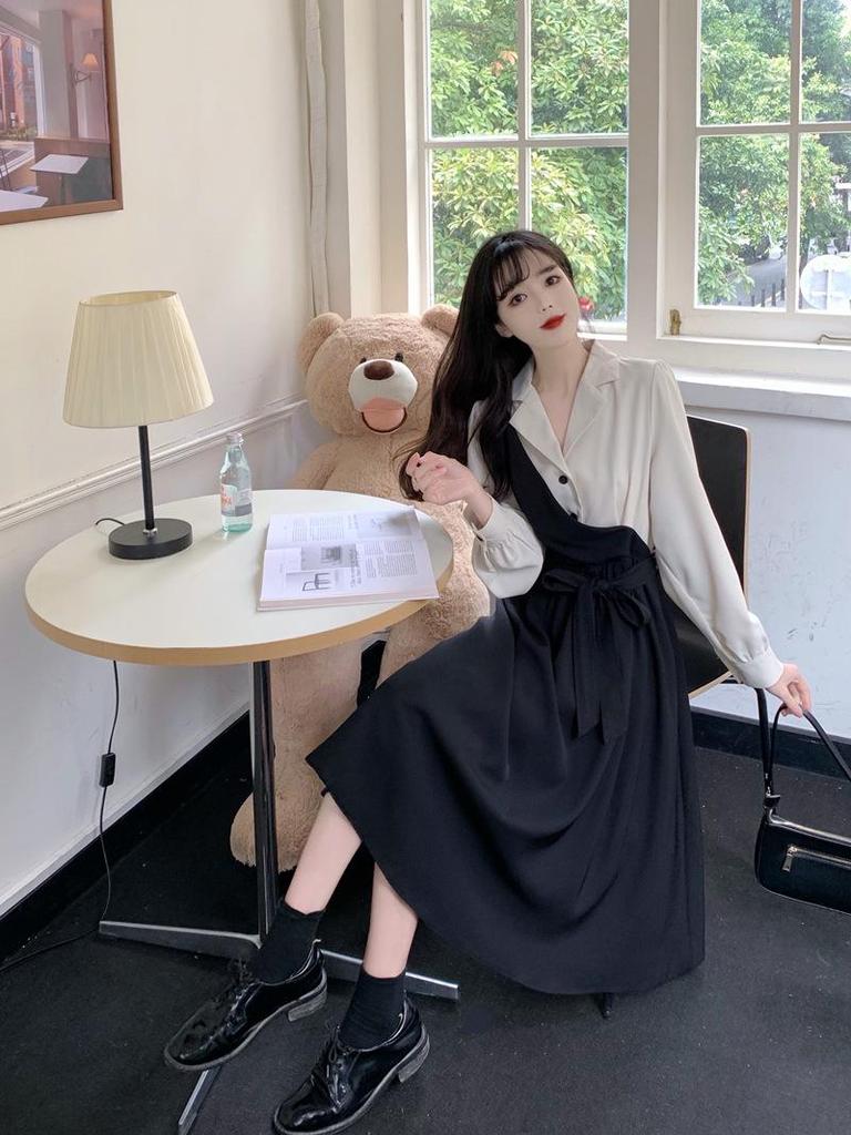 Женский костюм-юбка из двух частей во французском стиле - Большой размер, Элегантное легкое зрелое осенне-зимнее платье