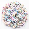 50Pcs 6mm 26 Letter Acrylic Loose Beads DIY for Necklace Bracelet Pendant Jewelry Making