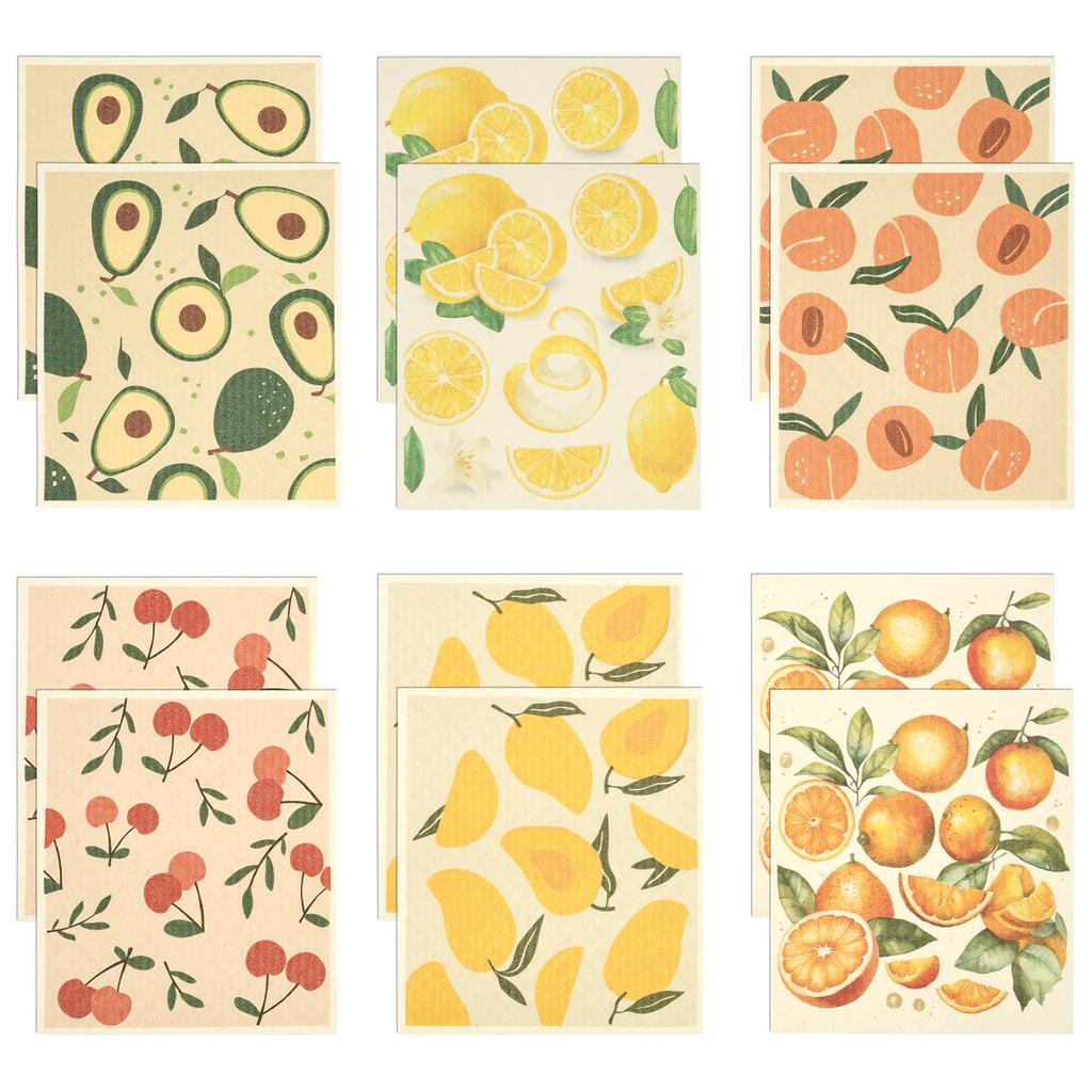 8/12 шт. Кухонные полотенца для посуды Шведские салфетки для посуды Высокоабсорбирующие губки Многоразовые полотенца для посуды Нецарапающие тряпки для посуды