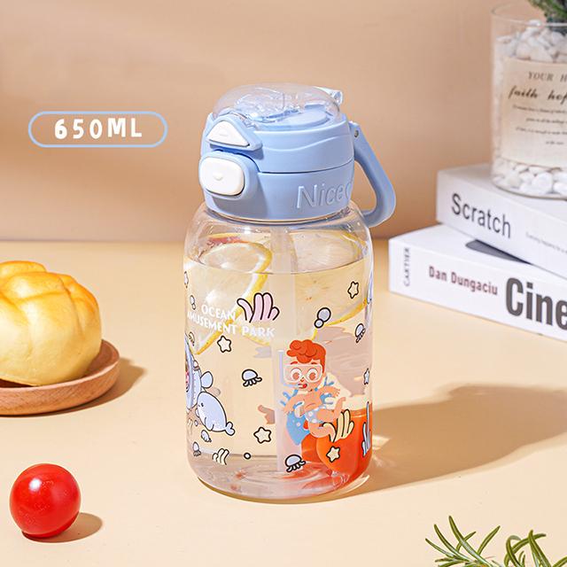 Kawaii чашка для воды с крышкой соломинка для девочек кофе чай с молоком многоразовая пластиковая чашка для холодных напитков большая емкость бутылка для воды без BPA