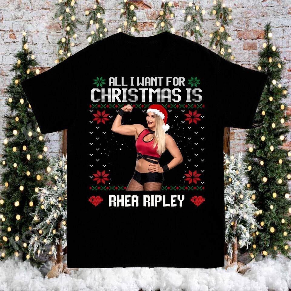 Rhea Ripley Christmas T-Shirt Cotton Tee S-4XL ZL448 Unisex T-Shirt