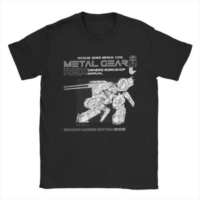 Футболки с руководством Metal Gear Solid Rex для мужчин, забавные футболки из 100% хлопка, футболка с круглым вырезом и коротким рукавом, одежда-новинка