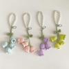 Wool Crocheted Orchid Key Ring Pearl Chain Knitted Key Ring Creative Key Chain  Bag