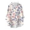 Женский свободный топ с оборками, в стиле ретро, с цветочным принтом, воротником-стойкой и длинными рукавами, из хлопка и льна