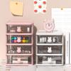 Cartoon Desktop Storage Box Transparent Pink Drawer Desk Plastic Mini Storage Box Rabbit Stationery Makeup Organizaation