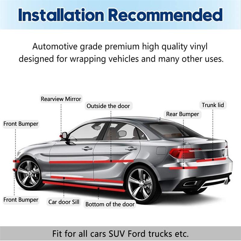 Автомобильная наклейка из углеродного волокна, защитная пленка для порога, противоударная полоса для предотвращения столкновений для края двери автомобиля спереди и сзади