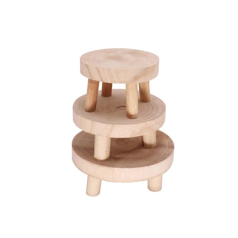 Indoor Outdoor Display Succulent Flower Pot Base Wooden Stool Plant Stand Shelf Flower Pot Holder