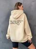Women's Sweater Plain Letter Print Kangaroo Pocket Drawstring Print Hoodie