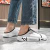 Men's Slippers Baotou Shoes Half Trailer Canvas  2024 Summer New Board Shoes Small White Shoes One Foot Pedal Slippers