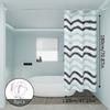 Two-color Wavy Pattern Shower Curtain, a Simple Yet Design-savvy Dry-wet Separation Partition Shower Curtain