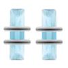 [R4782] - Silver Earrings 'Crystal' Silver Turquoise (rhodium)  - 10x5mm