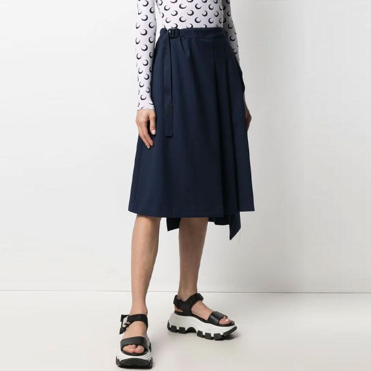 Y-3 FW21 Юбка миди с плиссировкой Женские юбки Темно-синие GV2781