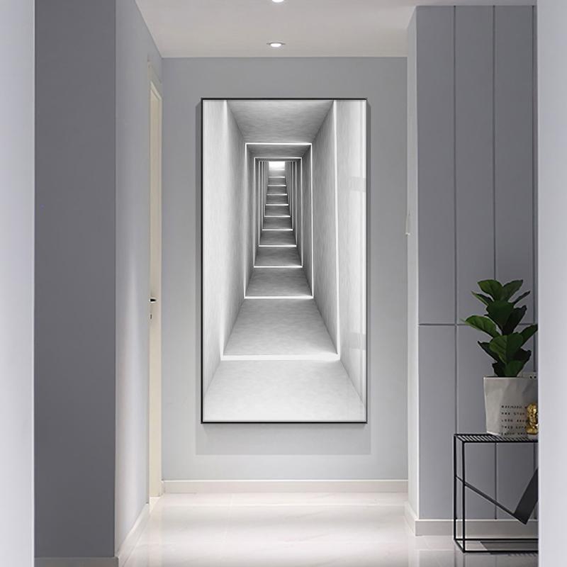 Nordic White Входная картина Украшение Холст Картина Настенные постеры для отеля Печать Настенное искусство для гостиной Коридор Декор