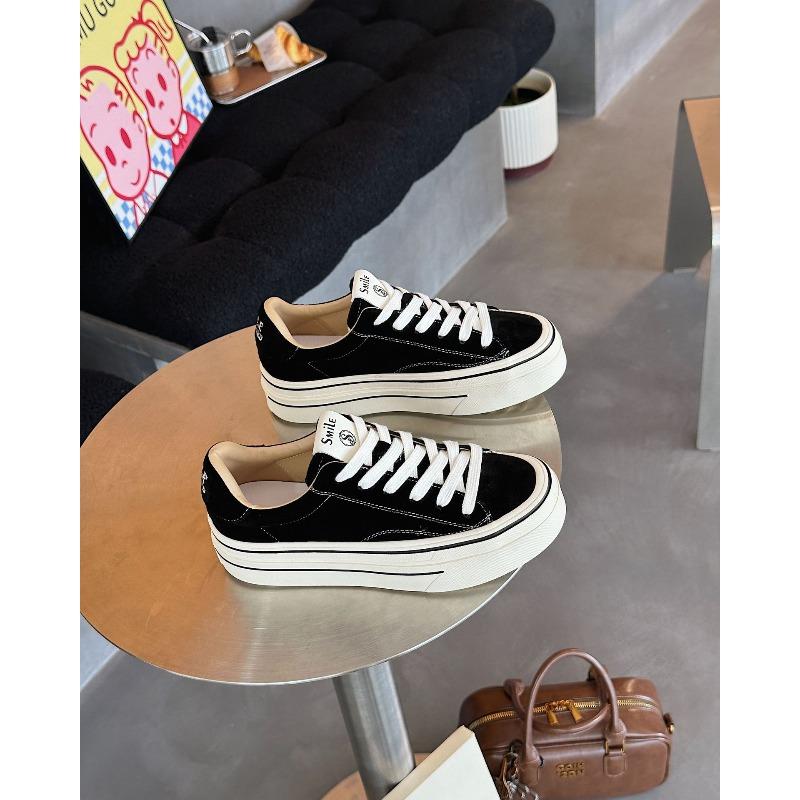 Autumn and winter new Maillard thick sole casual versatile lace-up sneakers board shoes schoolgirls