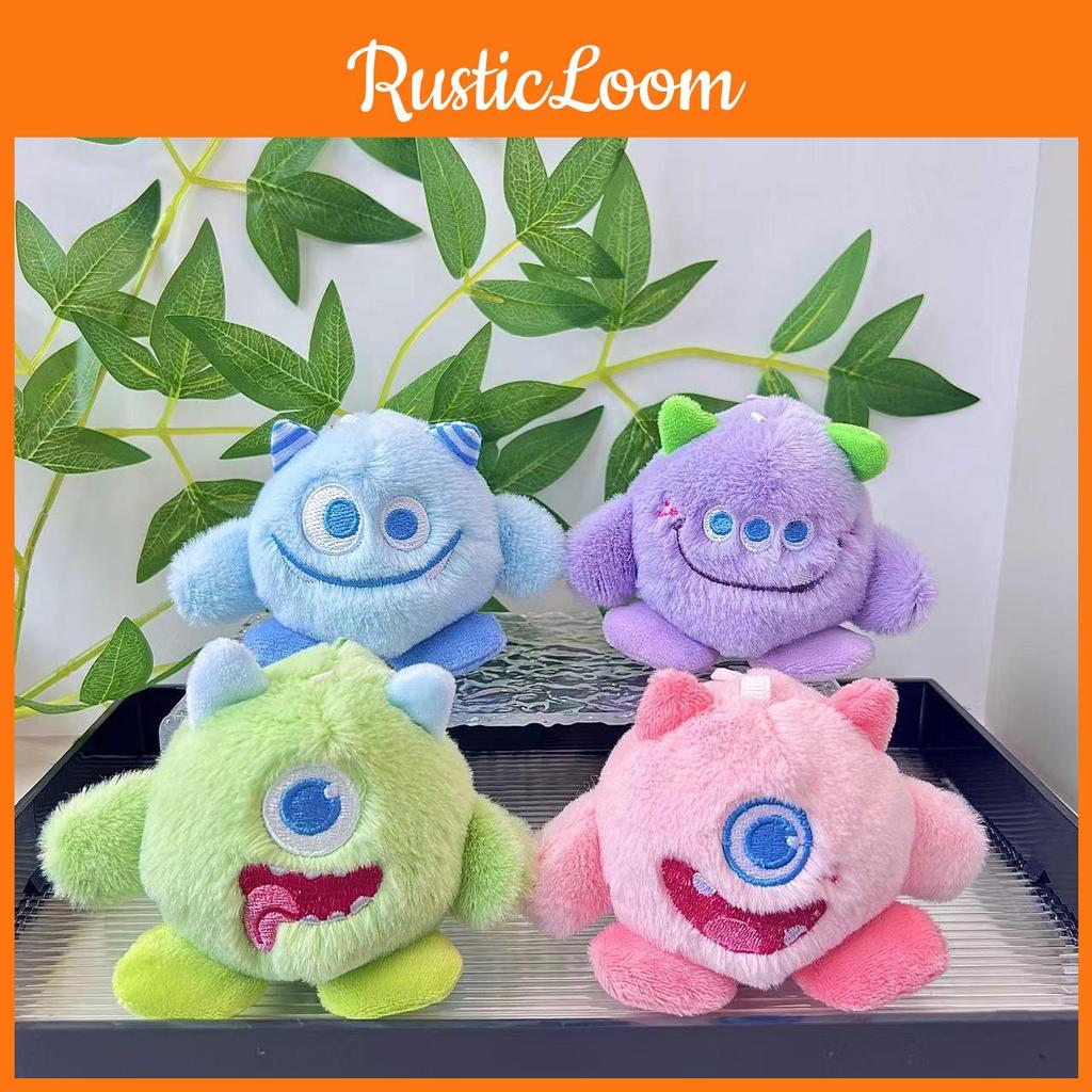 Eyed Charming Three Plush Monster Keychain Cute Backpack Pendant Adorable Gift Toy