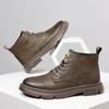 Модные мужские мотоциклетные ботинки из натуральной кожи, высокие ботинки на осень-зиму, деловые повседневные британские ботильоны, теплые плюшевые меховые базовые ботинки