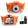 40MP HD Dual Lens Digital Kids Orange Fox Camera, Little Selfie Cameras Toys, Christmas Birthday Gifts For 6-12 Years Boys Girls