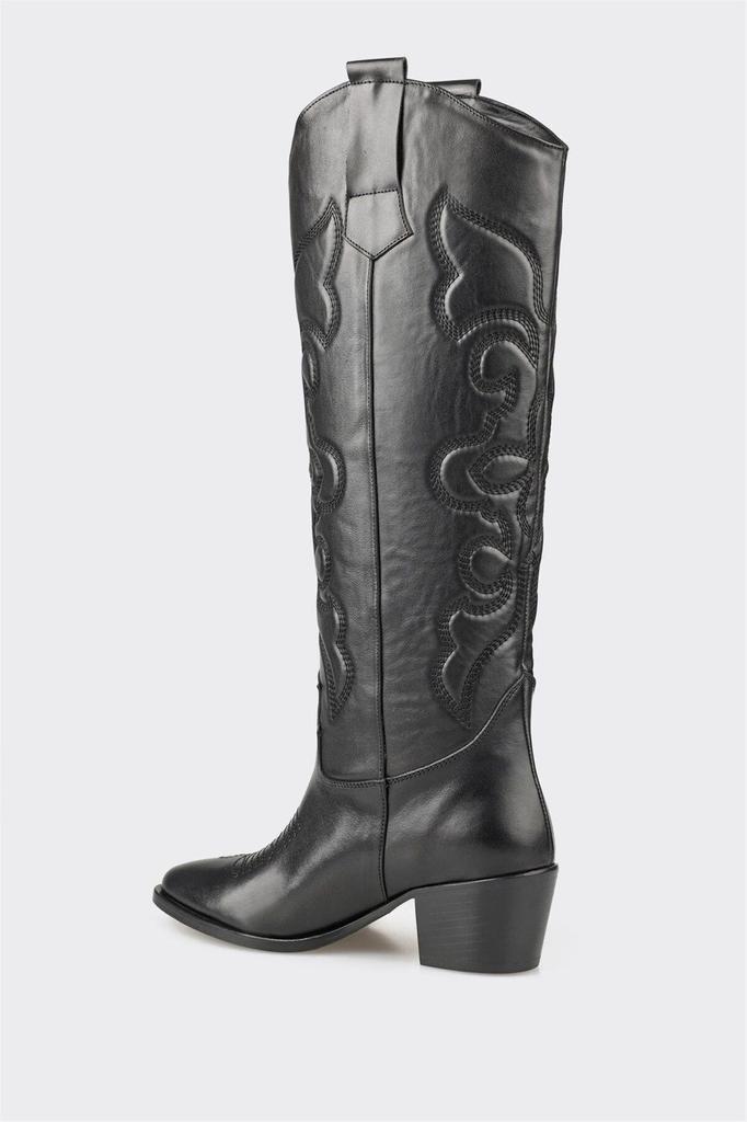 Женские современные стильные модные сапоги, ботинки из натуральной кожи, черные кожаные сапоги