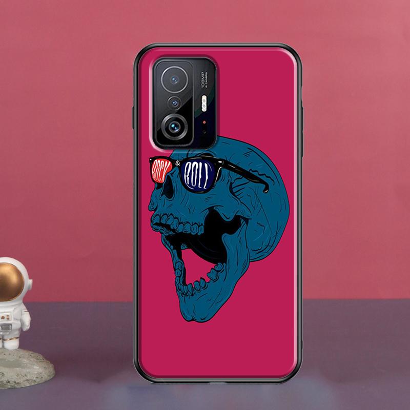 Rock and Roll Skull For POCO X5 X3 F5 Pro X4 F4 GT M5s C40 F3 Case For Xiaomi 13 Lite 12 11T 12T Pro 12X Cover