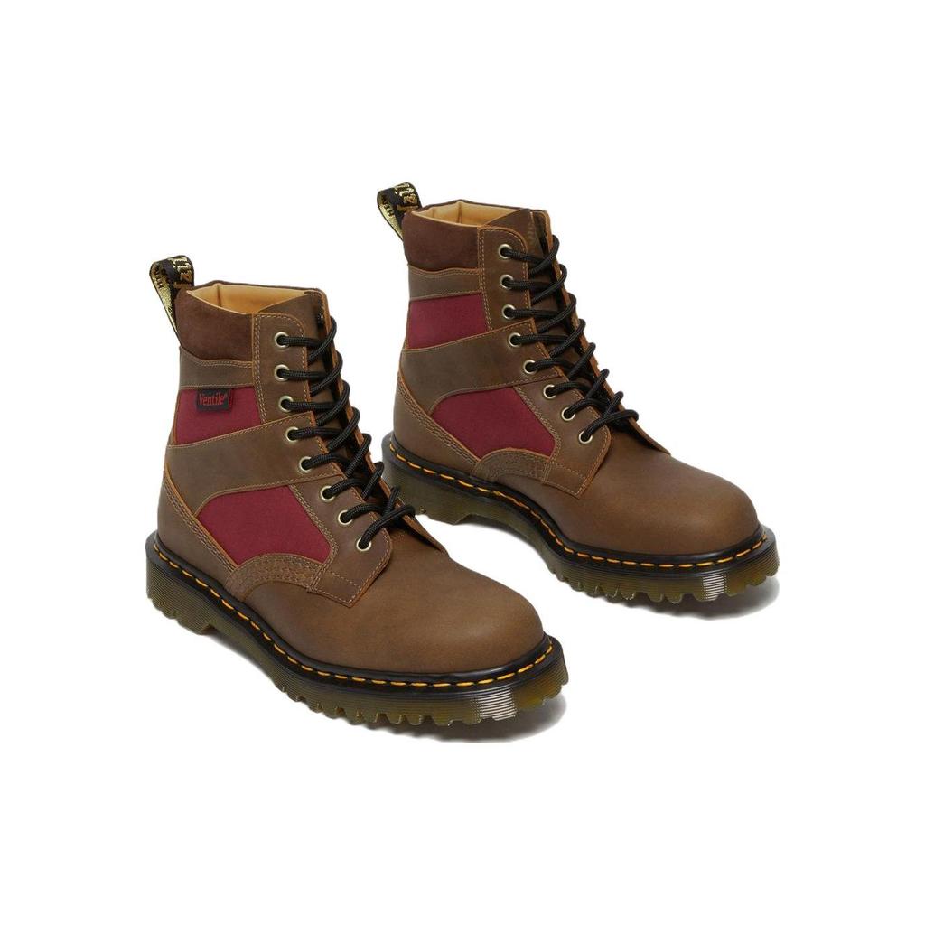 Dr. Martens 1460 Кожаные лоскутные ботильоны на шнуровке Унисекс ботинки Коричневый 27775203