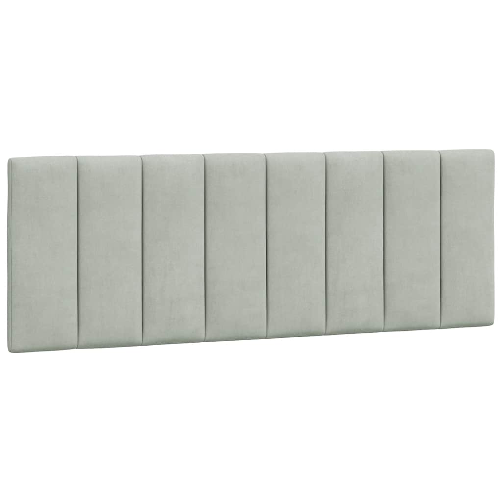 Headboard Cushion Hanko Light Grey 140 cm Velvet