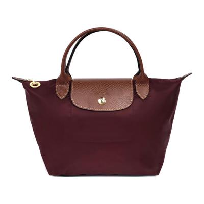 Le Pliage Original Серия Тисненый Логотип Нейлоновый Холст И Кожа Пельмень Сумка-тоут Маленькая Женские сумки-тоут Коричневый 1621089P87