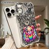 Phone Case: 2D flat suitable for iPhone 18 17 16 15 14 13 Pro, transparent corner protection case, rainbow heart bear, Christmas and Halloween gifts