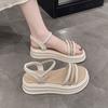 Fashion Roman Style Rhinestones Sandals for Women Platform Open Toe Woman Shoes Wholesale Sales Chic and Elegant Comfortable Vip Sandal