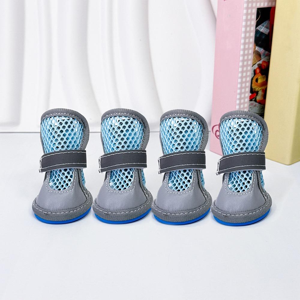 4Pcs Breathable Pet Net Boots Non-Slip Puppy Foot Covers Dog Paw Protectors Hot Pavement