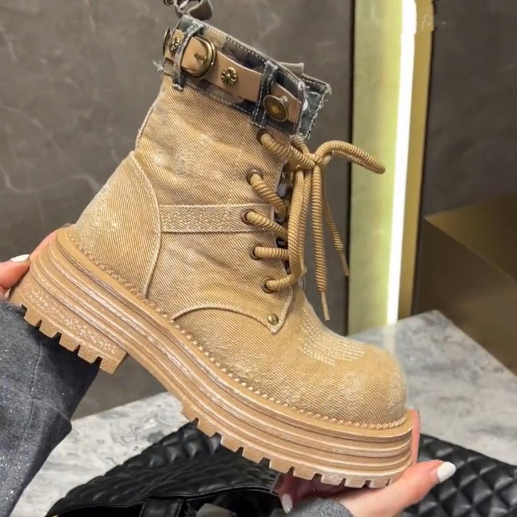 Boots Korean Version Cowboy Boots Retro Martin Boots Breathable Short Boots Summer Thick-soled Women's Boots British Style Tooling Single Tide Boots